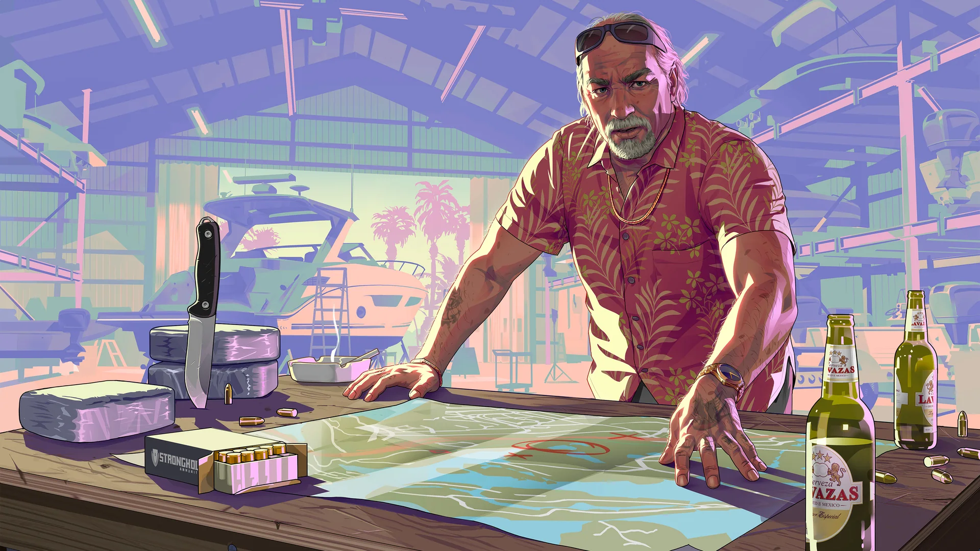 Official Grand Theft Auto VI artwork featuring Brian Heder.