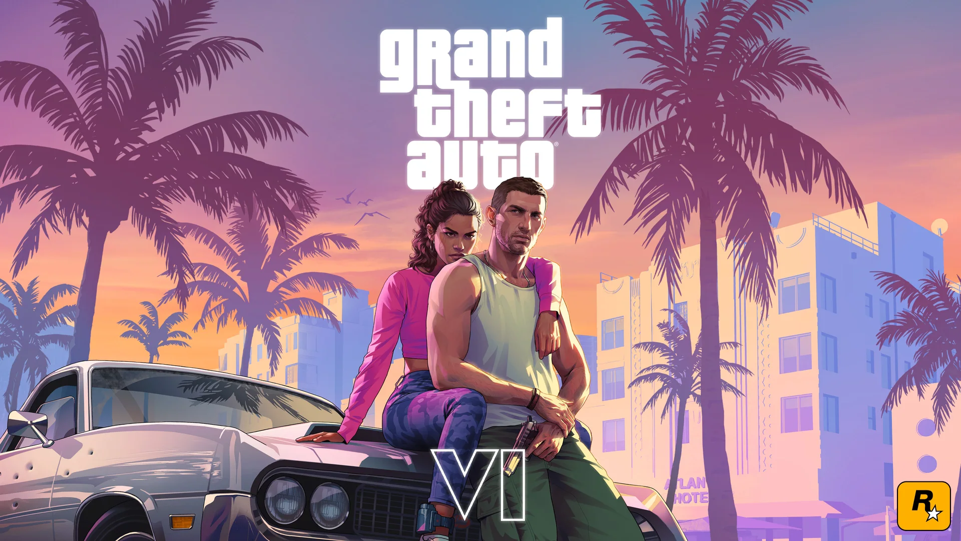 Official Grand Theft Auto VI artwork featuring Jason and Lucia 01.