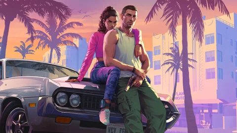 Official Grand Theft Auto VI artwork featuring Jason and Lucia 01.