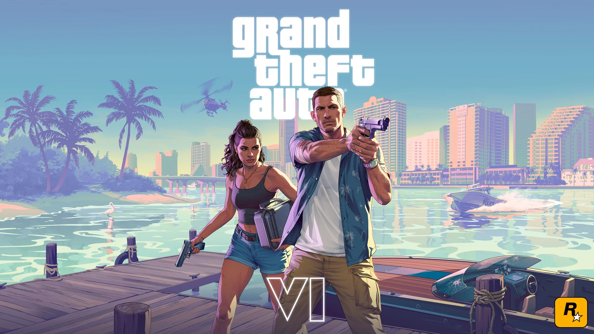 Official Grand Theft Auto VI artwork featuring Jason and Lucia 02.