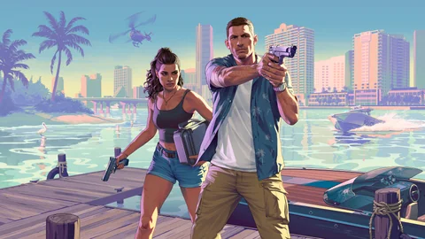 Official Grand Theft Auto VI artwork featuring Jason and Lucia 02.