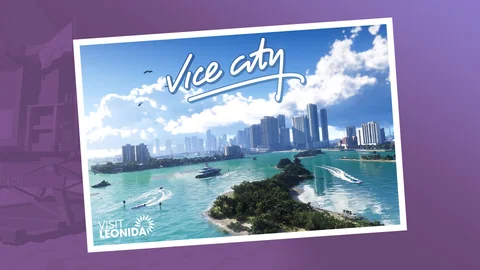 Official Grand Theft Auto VI postcard for Vice City.