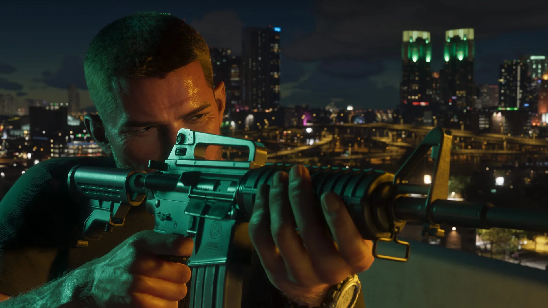Official Grand Theft Auto VI screenshot showing Jason Duval.