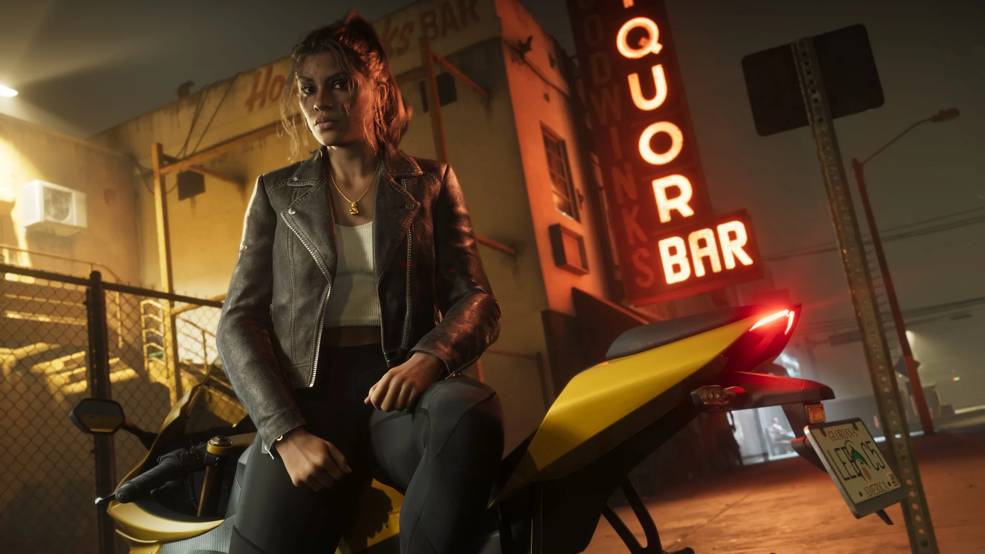 Official Grand Theft Auto VI screenshot showing Lucia Caminos.