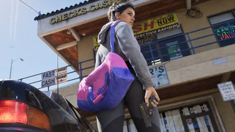 Official Grand Theft Auto VI screenshot showing Lucia Caminos.