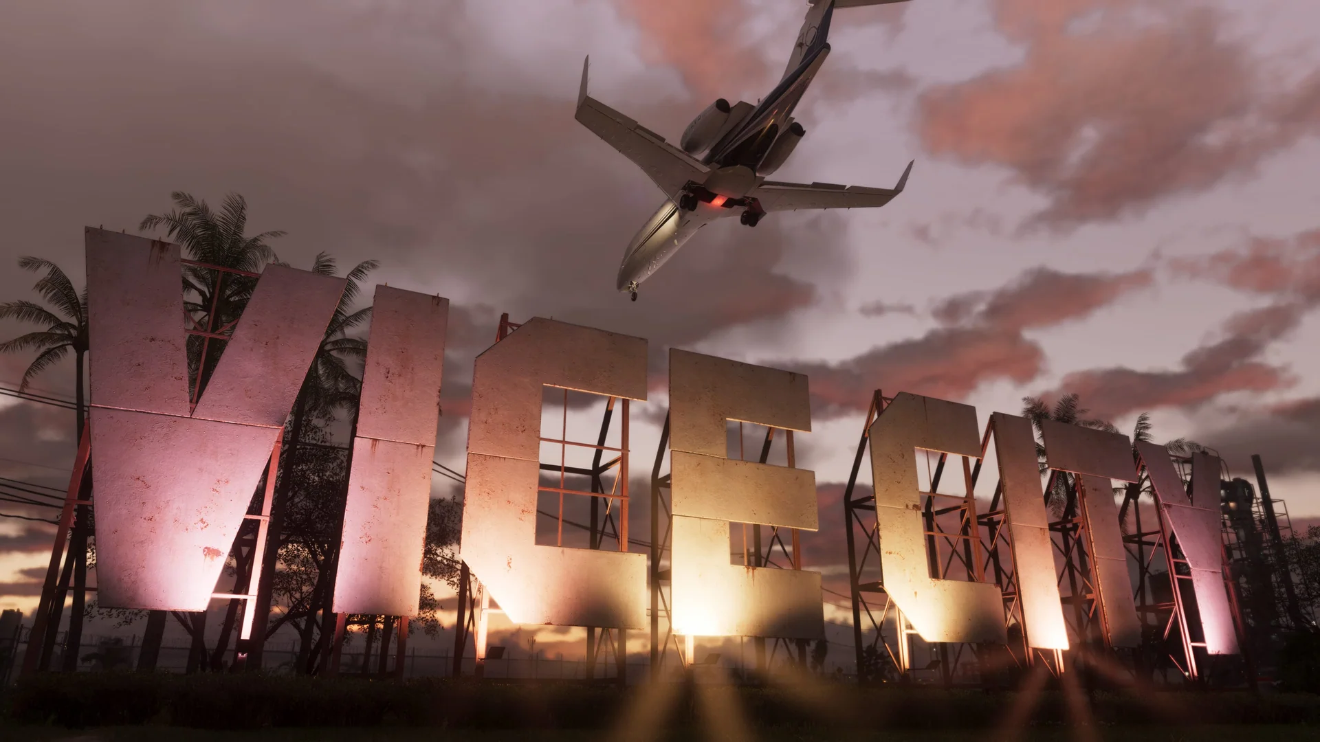 Official Grand Theft Auto VI screenshot showing Vice City.