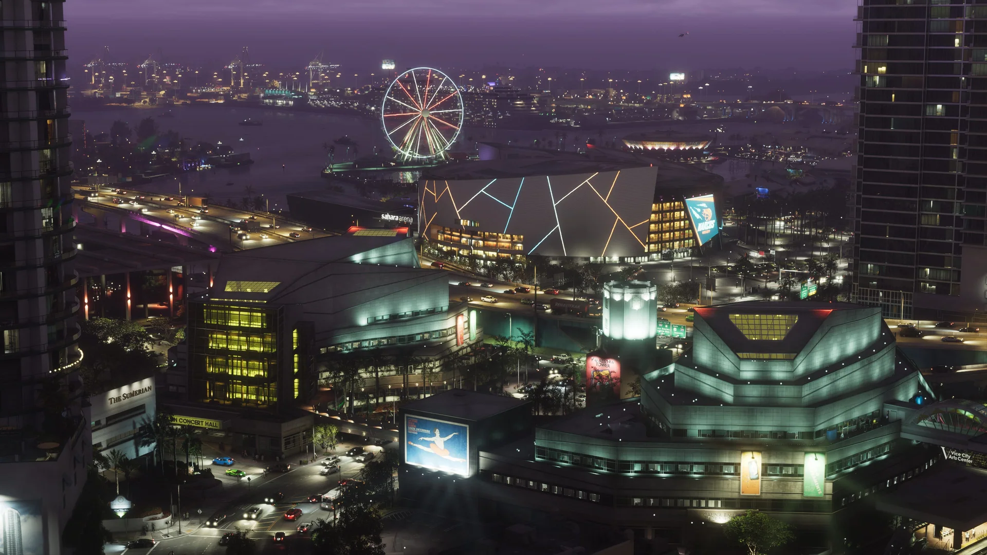 Official Grand Theft Auto VI screenshot showing Vice City.